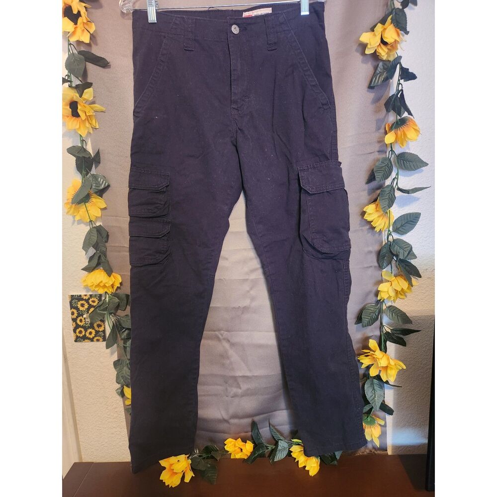 Wrangler Cargo Pants Men's Size 30x30 Black Regular Taper Utility Workwear Pants